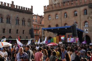 Piazza Maggiore at Bologna, Italy, during Bologna Pride 2012. Picture by Giovanni Dall'Orto, June 9 2012.