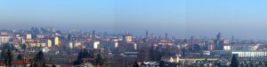 Asti, veduta panoramica della città vista da ovest.