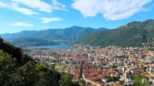 View of Como city from Baradello Castle — Como