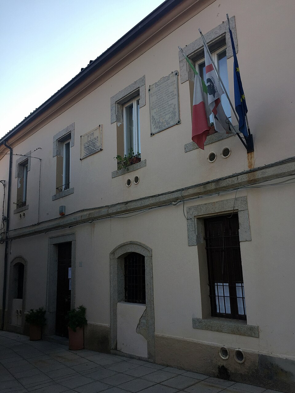The Town Hall (Municipio) of Aggius, Sardinia, photographed in 2015