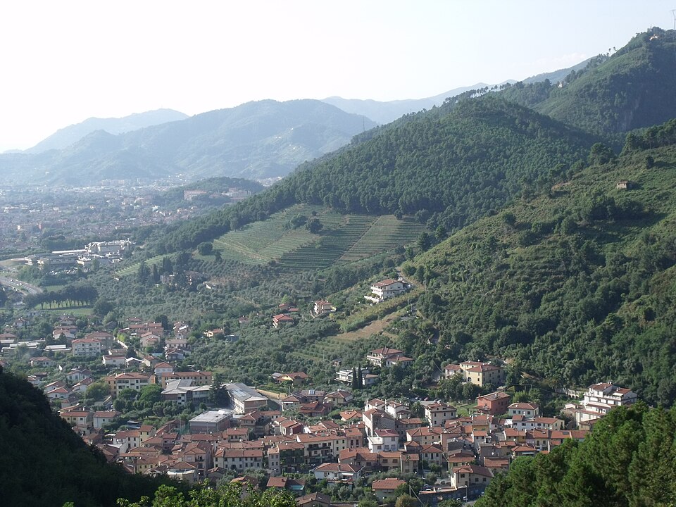 Panorama of Montignoso, Province of Massa Carrara, Tuscany, Italy